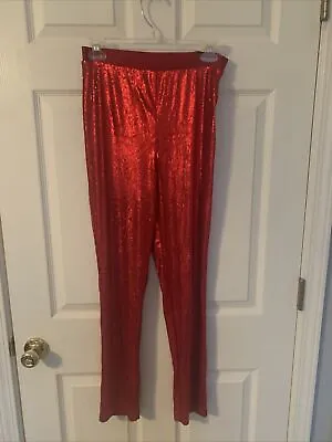 Revolve Clothing NBD Red SEQUIN Pants Size Small • $17.50