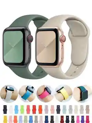For Apple Watch Silicone Band Strap Series 9 8 7 6 5 4 3 SE 38 40 41 45 Mm UK • £3.89