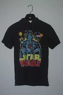 Star Wars Darth Vader X-WING  Size Medium Short Sleeve W/ Hoodie In Dark Gray • $14.95