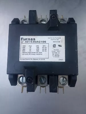 Furnas 42FE35AG106 Definite Purpose Magnetic 3 Pole Contactor 190-240V Coil • $75