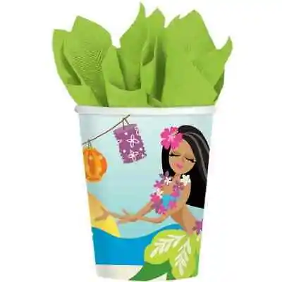 $10.97 • Buy In The Shade Hawaiian Tropical Luau Beach Pool Theme Party 9 Oz. Paper Cups