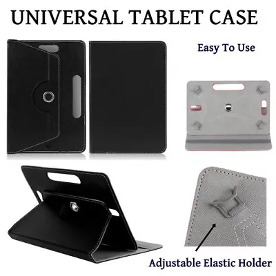 Universal Leather Case Cover Flip Stand Wallet For 9 10 11 Inch Tablet Pad Black • £8.04