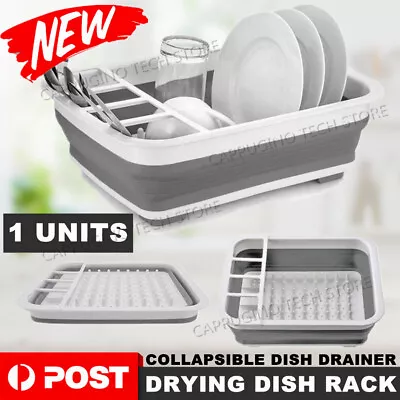 10L Collapsible Dish Drainer/Drying Dish Rack/strainer Caravan Cups Plates Shelf • $15.87