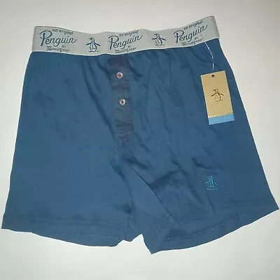 Penguin By Munsingwear Single Boxer Button Fly Small Blue • $19.53