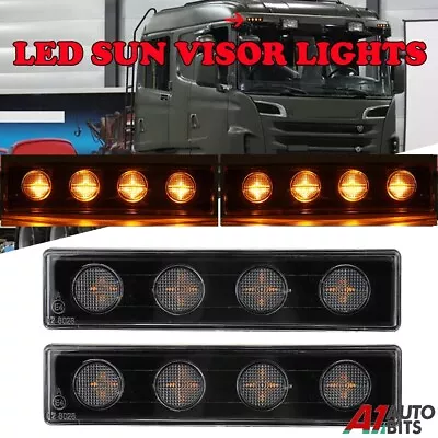 Cabin Roof Amber 24v 4 Led Sun Visor Light X2 Fits For Scania 5 6 P G T Series • £20.63