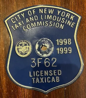 Vintage New York City Nyc Taxi Medallion License Permit • $49