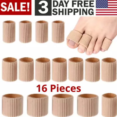 $10.99 • Buy Soft Gel Toe Cushion Tubes Sleeves Open Toes Fingers Corn Pad Protectors Pack