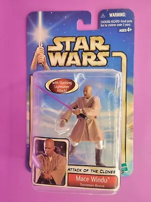 New Hasbro Star Wars Attack Of The Clones: Mace Windu Geonosian • $4.27