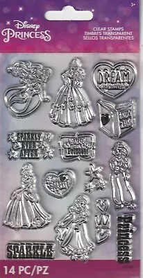 Disney PRINCESS Theme 14 Clear Rubber Stamps  NEW! 02175 • $5.85