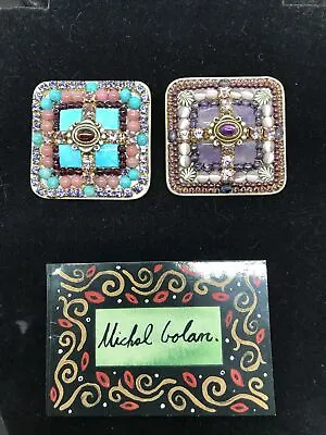 Vintage Michal Golan Handcrafted Semi-presious Stones Brooch Or Pendant • $89.99