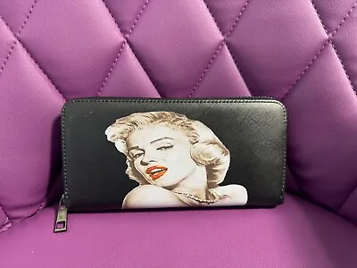 Marilyn Monroe Zip Around Lady Purse Black Colour • £1.99