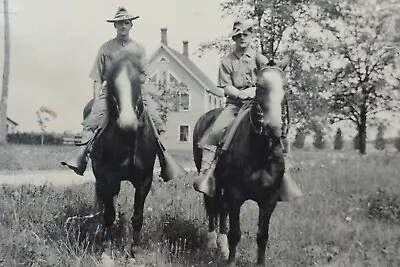 Pine Camp Orderlies On Horses Fort Drum Military Early 1900s Pre WWI Era Photo • $27