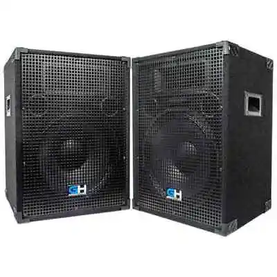 Pair Of Passive 15 Inch 2-Way PA/DJ Loudspeaker Cabinets - 800 Watts Full Range • $269.99