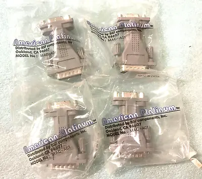 LOT OF 4 NEW APPLE MAC DB15 MALE To VGA (HD15) FEMALE ADAPTER RM3-BIN4 • $13.95