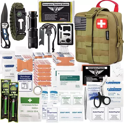 250pc Survival First Aid Kit Medical Emergency Military Trauma Bag Tactical IFAK • $63