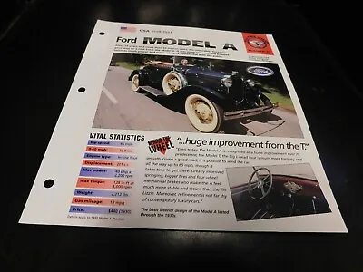 1928-1931 Ford Model A Spec Sheet Brochure Photo Poster 30 29 • $5