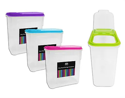 Dry Food Storage Container 2L For Cereal And Other Dry Foods Pack Of 12 Or 4 • £5.49