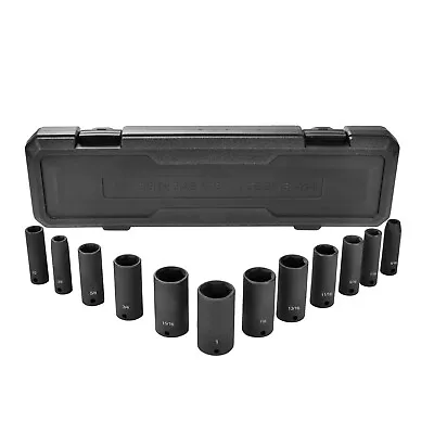 3/8  Drive SAE Deep Impact Socket Set 6-Point Design 12-Piece Set 5/16  To 1  • $40.49