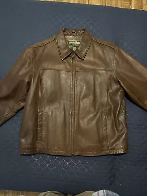 Eddie Bauer Vintage Brown Leather Jacket • $60