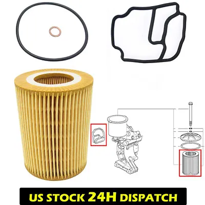 For BMW E34 E36 E39 E46 E60 M54 328i 320i Z3 Oil Filter & Housing Seal Gasket  • $10.90