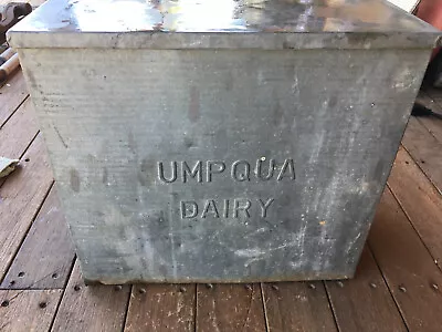 Vintage Milk Box Galvanized Umpqua Dairy • $239.99