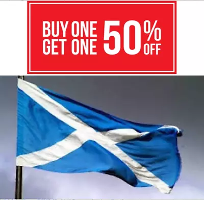 Euro 2024 Large Scotland Scottish Saltire Blue 5ft X 3ft Flag Banner • £5.95