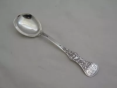 Magnus Aase Norway 830s Silver Flat Rose Sugar Spoon HZ-3 • $29.99