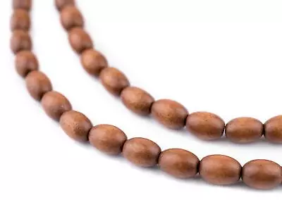 Light Brown Oval Natural Wood Beads 9x6mm 16 Inch Strand • $3.99