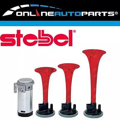 Triple (3) Trumpet Car Air Horn Kit 12 Volt Set Italian Design Stebel With Relay • $22.57