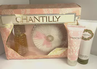 CHANTILLY Deluxe Eau De Toilette + Dusting Powder Set + BONUS **VINTAGE ORIGINAL • $99.99