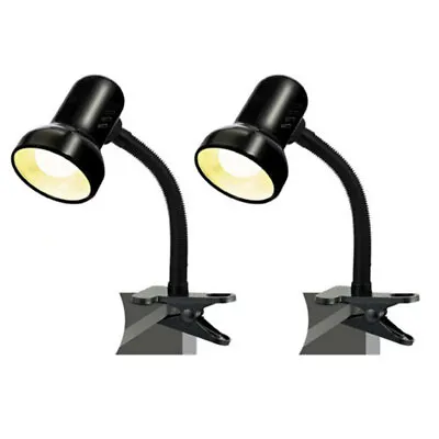 2PK Sansai Black Clip On Clamp Desk Lamp/Light Adjustable/Flexible Neck Office • $41