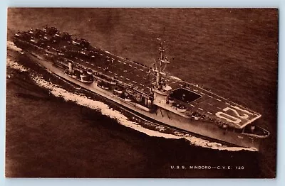 Postcard USS Mindoro CVE Navy Warship Battleship World War C1940 Vintage Antique • $14.95