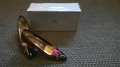 $4.97 • Buy Womens Shoes, Amanda Smith Snakeskin-Style Black Red, Size 8 M, Original Box