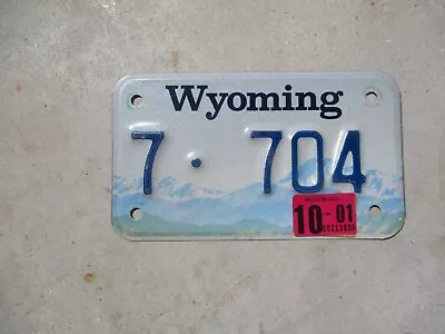 $15 • Buy Wyoming 2001 Motorcycle License Plate   #  7 - 704
