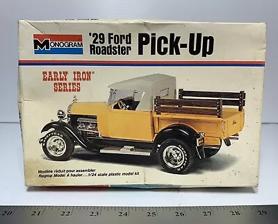 Vintage Monogram '29 1929 Ford Roadster Pick-Up Truck. Open Box Unbuilt. Neat! • $25.99