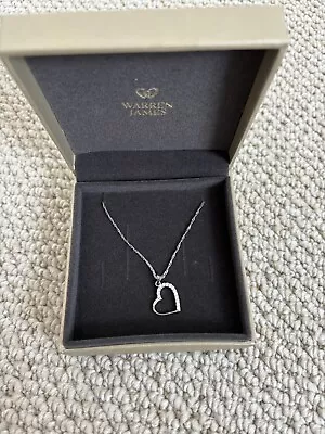 Stirling Silver Heart Necklace Warren James With Box • £5