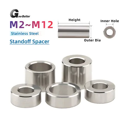 M2~M12 Stainless Steel Spacers Standoff Unthreaded Round Bushing Sleeve Washers • $3.49