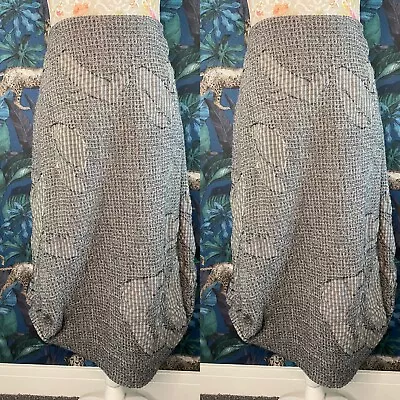 £30 • Buy Crea Concept Grey Cocoon Style Wool Blend Waffle Skirt Size 42 UK 12
