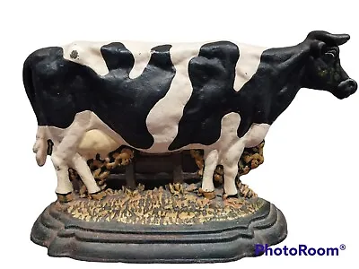 Antique Vtg Cast Iron Large Cow Door Stop Farmhouse Cottage  14 X9  Patina • $49
