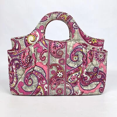 Vera Bradley Abby Multicolor Pink Paisley Meets Plaid Tote Bag Purse Satchel • $24.99