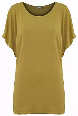 Ladies Womans Plain Off Shoulder Batwing Sleeve Bardot Baggy T-shirt Tee Top • £4.59