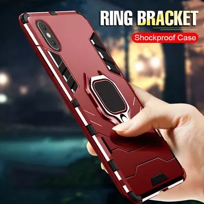 Hybrid Shockproof Armor Finger Ring Stand TPU Heavy Duty Rugged Phone Case Cover • £4.95