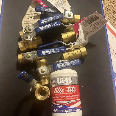 1/2” Milwaukee Ball Valves LF Brass Ball Valves 1/2 In Threaded Valves FIP X8pc • $67