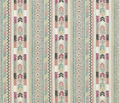 Jane Churchill Curtain Fabric 'NEISHA - MULTI' 1 METRE Linen Blend • £28.99