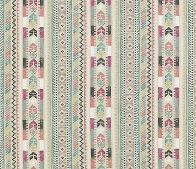 Jane Churchill Curtain Fabric 'NEISHA - MULTI' 3.7 METRES Linen Blend • £99.50