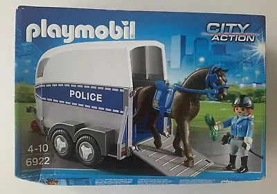 • Playmobil 6922 City Action •  Police With Horse And Trailer •Slight Box Damage • £25