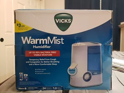 Vicks Warm Mist Humidifier 250 Sq Ft Blue V750 • $22.99