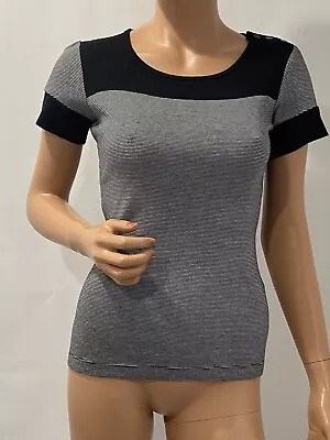 Mexx Top Black And Grey Striped Size Small • $24