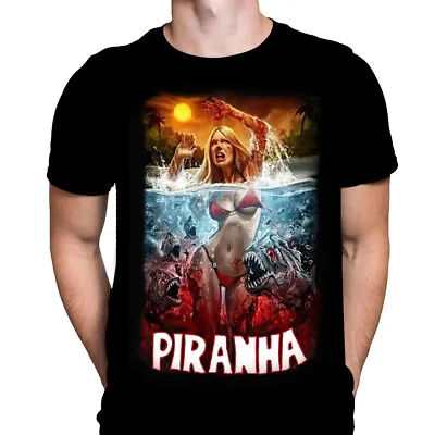 PIRANHA - Movie Poster Art - T-Shirt Sizes S - 5XL / Jaws / Horror / Gore • $72.75