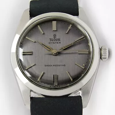 Tudor Oyster Shock Resisting Orignal Rare Grey Linen Dial Men Vintage Watch 7934 • $2499